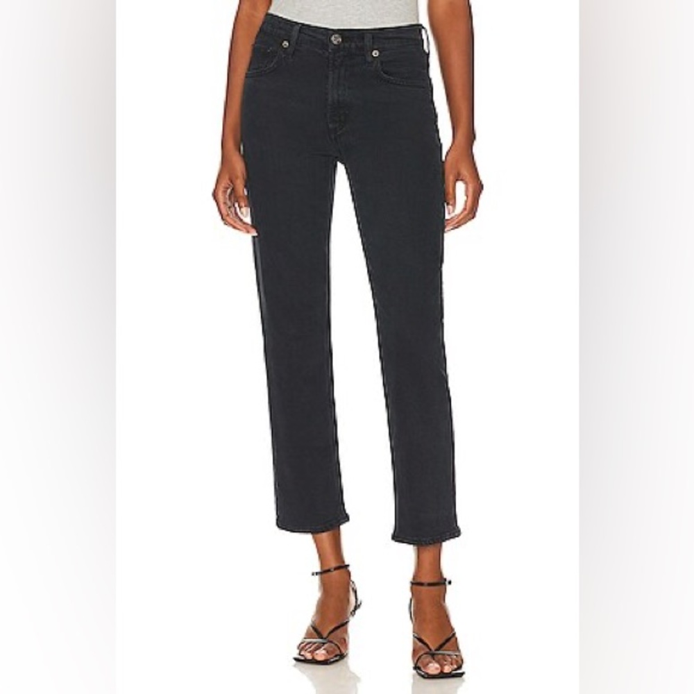 AGOLDE Kye Mid Rise Straight Crop Jeans in Pepper Size 32